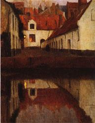 Albert Baertsoen Little Town on the Edge of Water(Flanders) oil painting picture